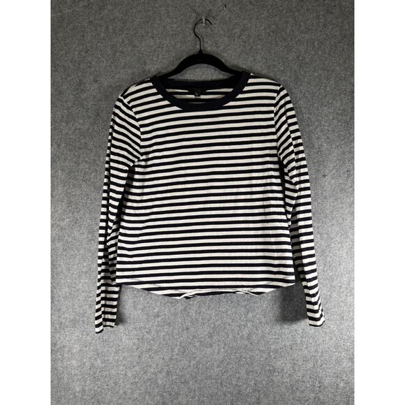 COS Shirt Women Small‎ Navy Blue Striped Long Sleeve Pullover Nautical Coastal - Picture 1 of 7